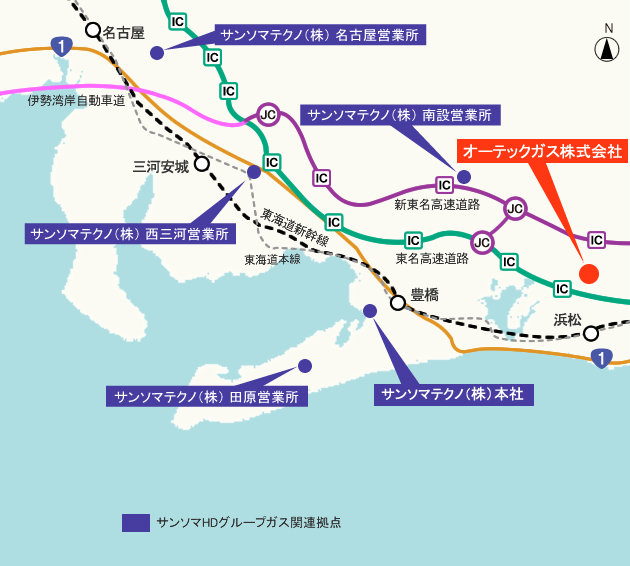 サンソマHDグループ拠点マップ